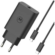 Зарядний пристрій Motorola TurboPower 68W USB-C з кабелем USB-C to USB-C 1m Black (119MOTO68W-RE)