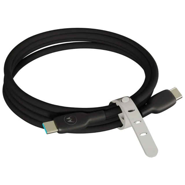 Кабель Motorola Silicone USB-C to USB-C 2m 100W Black (119MOTOUSBC2MBK)