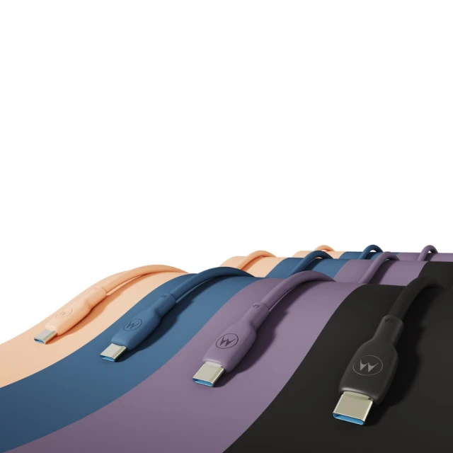Кабель Motorola Silicone USB-C to USB-C 2m 100W 5A Blue (119MOTOUSBC2MBL)