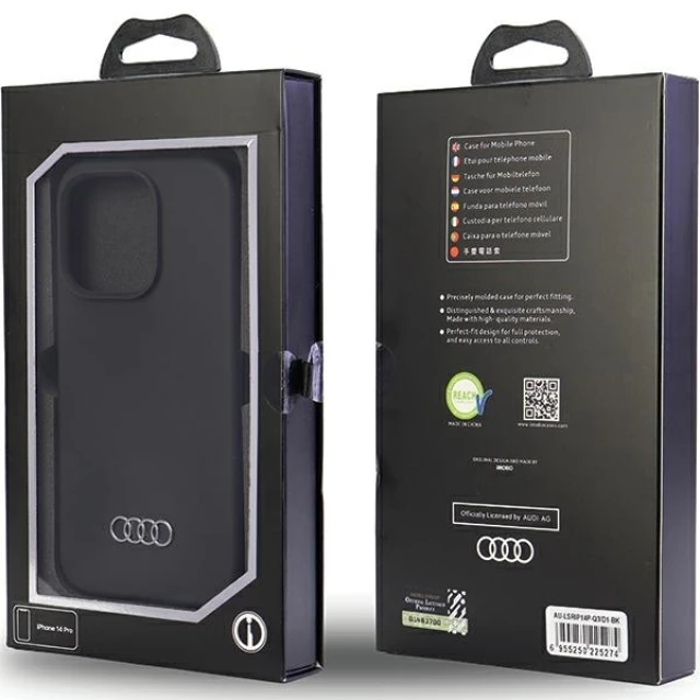 Чехол Audi Silicone Case для iPhone 14 Pro Black (AU-LSRIP14P-Q3/D1-BK)