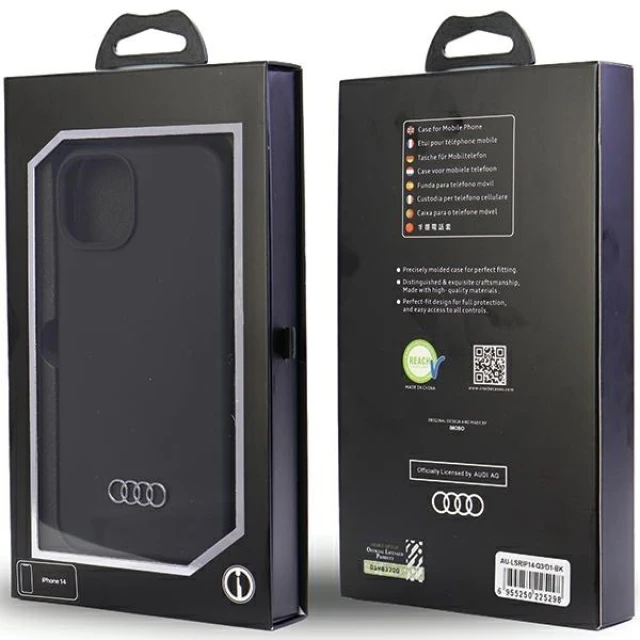 Чохол Audi Silicone Case для iPhone 14 | 13 Black (AU-LSRIP14-Q3/D1-BK)