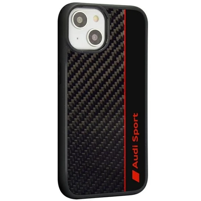 Чохол Audi Carbon Fiber Stripe для iPhone 14 | 13 Black (AUS-TPUPCIP14-R8/D1-BK)