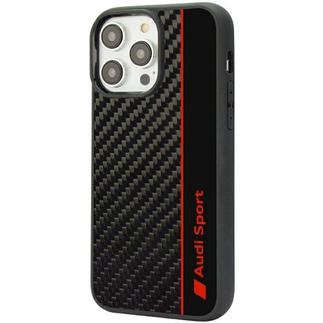 Чехол Audi Carbon Fiber Stripe для iPhone 14 Pro Black (AUS-TPUPCIP14P-R8/D1-BK)