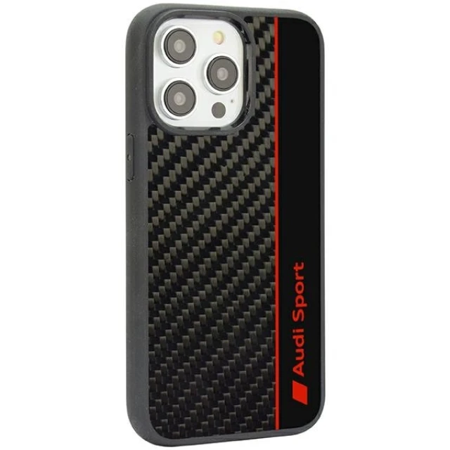 Чехол Audi Carbon Fiber Stripe для iPhone 14 Pro Black (AUS-TPUPCIP14P-R8/D1-BK)