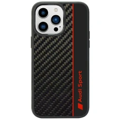 Чохол Audi Carbon Fiber Stripe для iPhone 14 Pro Black (AUS-TPUPCIP14P-R8/D1-BK)