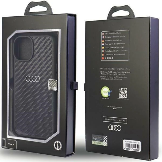 Чохол Audi Carbon Fiber для iPhone 14 | 13 Black (AU-TPUPCIP14-R8/D2-BK)