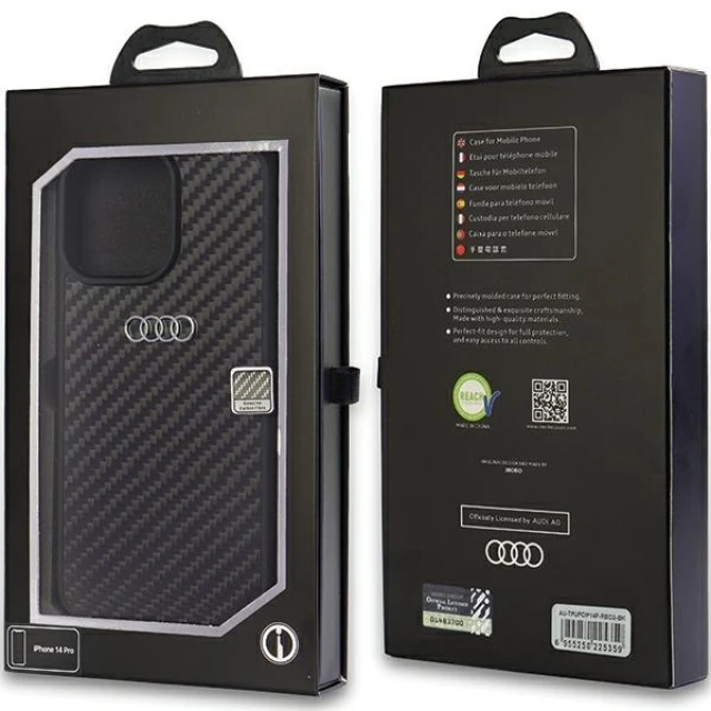 Чохол Audi Carbon Fiber для iPhone 14 Pro Black (AU-TPUPCIP14P-R8/D2-BK)