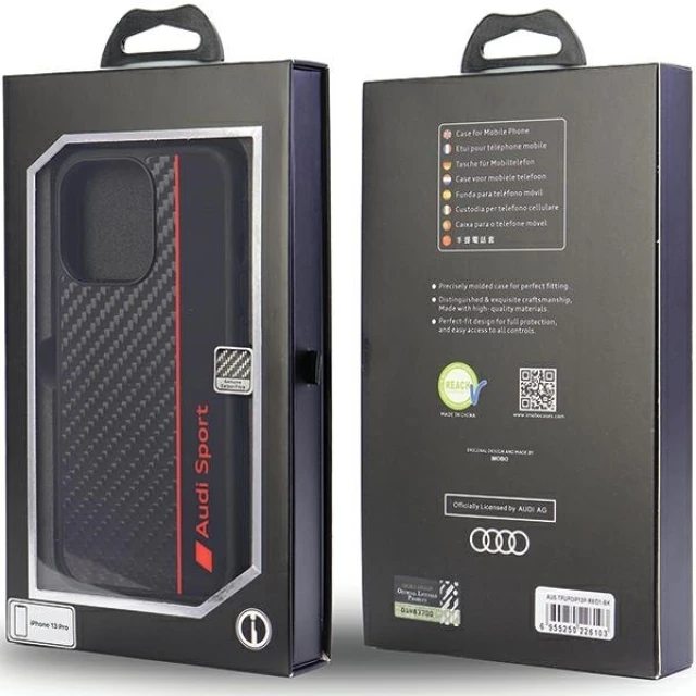 Чохол Audi Carbon Fiber Stripe для iPhone 13 Pro Black (AUS-TPUPCIP13P-R8/D1-BK)