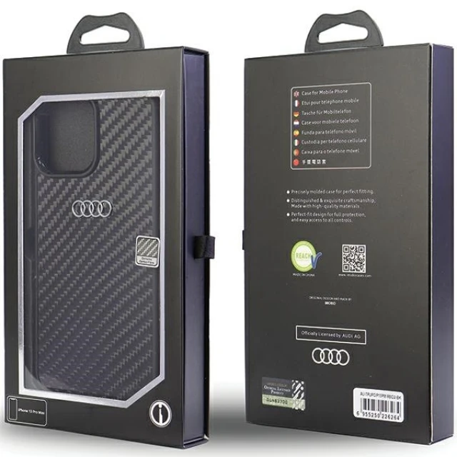 Чохол Audi Carbon Fiber для iPhone 13 Pro Max Black (AU-TPUPCIP13PM-R8/D2-BK)