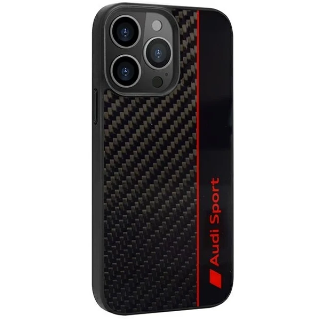 Чохол Audi Carbon Fiber Stripe для iPhone 13 Pro Max Black (AUS-TPUPCIP13PM-R8/D1-BK)