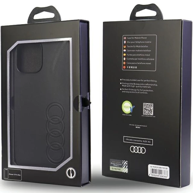 Чохол Audi Synthetic Leather для iPhone 13 Pro Max Black (AU-TPUPCIP13PM-TT/D1-BK)
