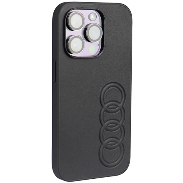 Чехол Audi Synthetic Leather для iPhone 14 Pro Black (AU-TPUPCIP14P-TT/D1-BK)