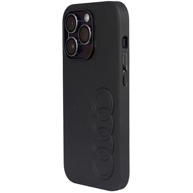 Чехол Audi Synthetic Leather для iPhone 14 Pro Black (AU-TPUPCIP14P-TT/D1-BK)