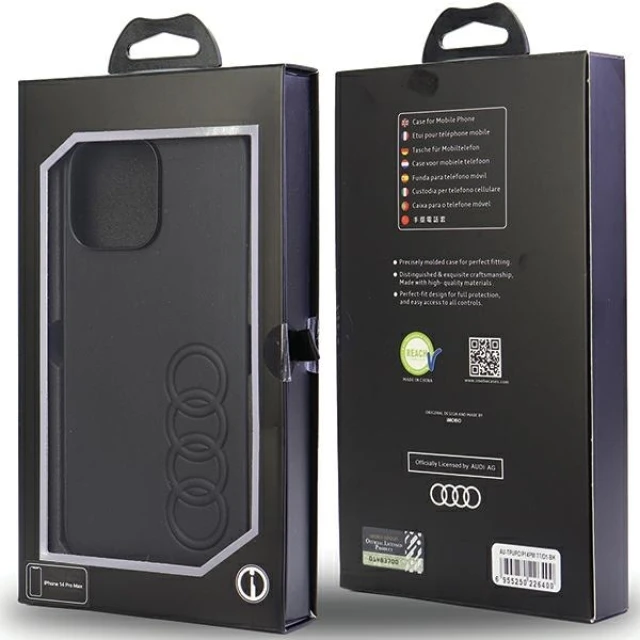 Чохол Audi Synthetic Leather для iPhone 14 Pro Max Black (AU-TPUPCIP14PM-TT/D1-BK)