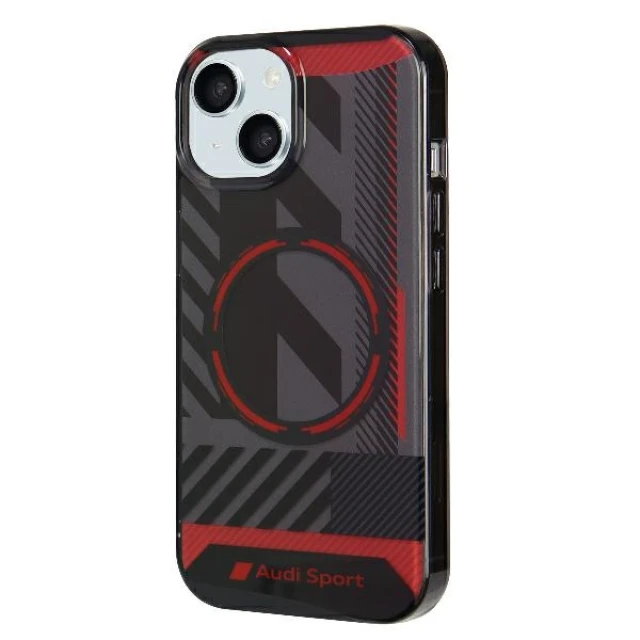 Чохол Audi IML Sport для iPhone 15 | 14 | 13 Black with MagSafe (AU-IMLMIP15-RSQ/D2-BK)