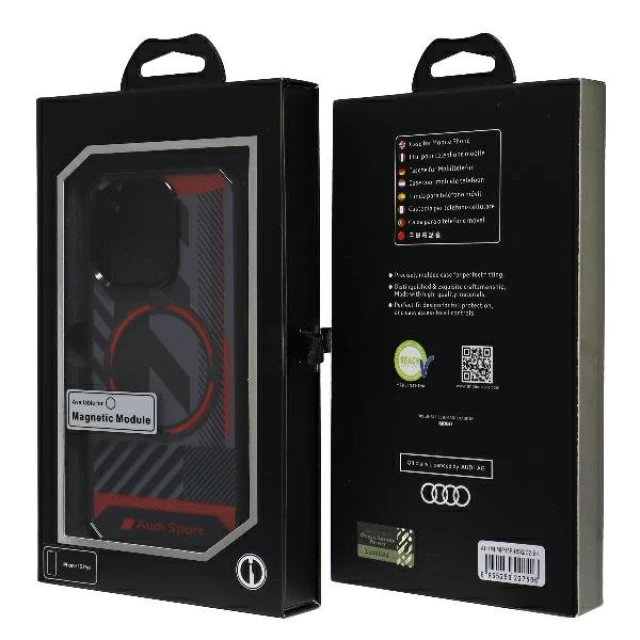 Чохол Audi IML Sport для iPhone 15 Pro Black with MagSafe (AU-IMLMIP15P-RSQ/D2-BK)