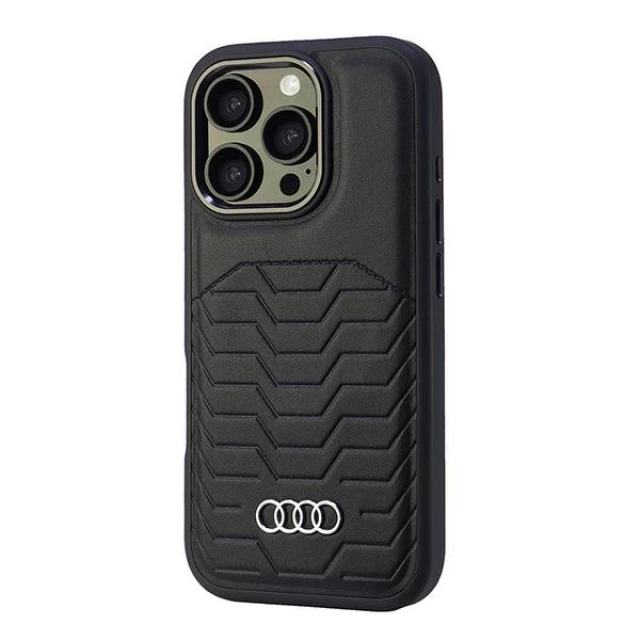 Чохол Audi Synthetic Leather для iPhone 16 Pro Black with MagSafe (AU-TPUPCMIP16P-GT/D3-BK)