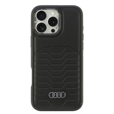 Чохол Audi Synthetic Leather для iPhone 16 Pro Max Black with MagSafe (AU-TPUPCMIP16PM-GT/D3-BK)