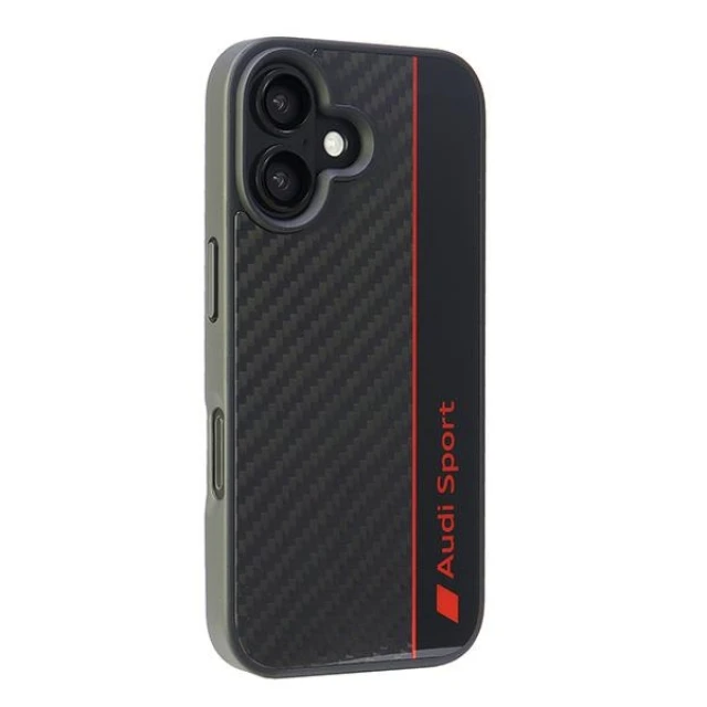 Чохол Audi Carbon Fiber Stripe для iPhone 16 Black (AUS-TPUPCIP16-R8/D1-BK)