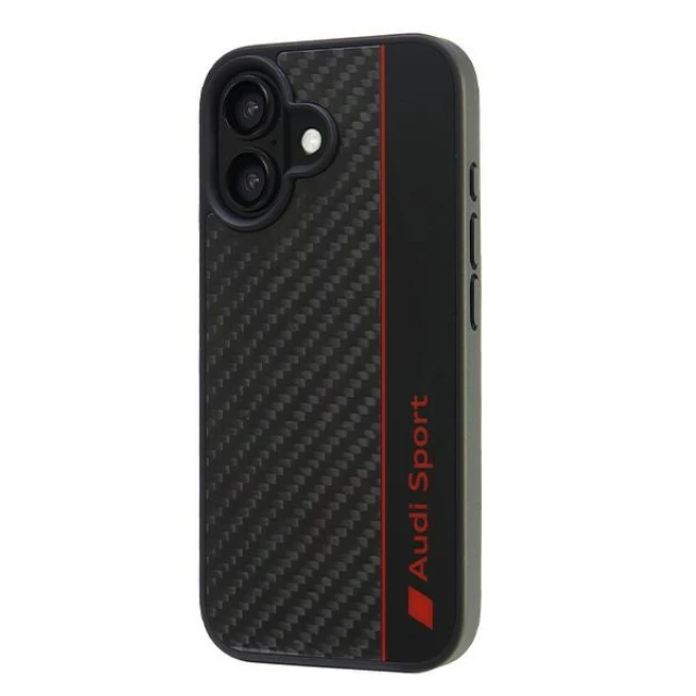 Чохол Audi Carbon Fiber Stripe для iPhone 16 Black (AUS-TPUPCIP16-R8/D1-BK)