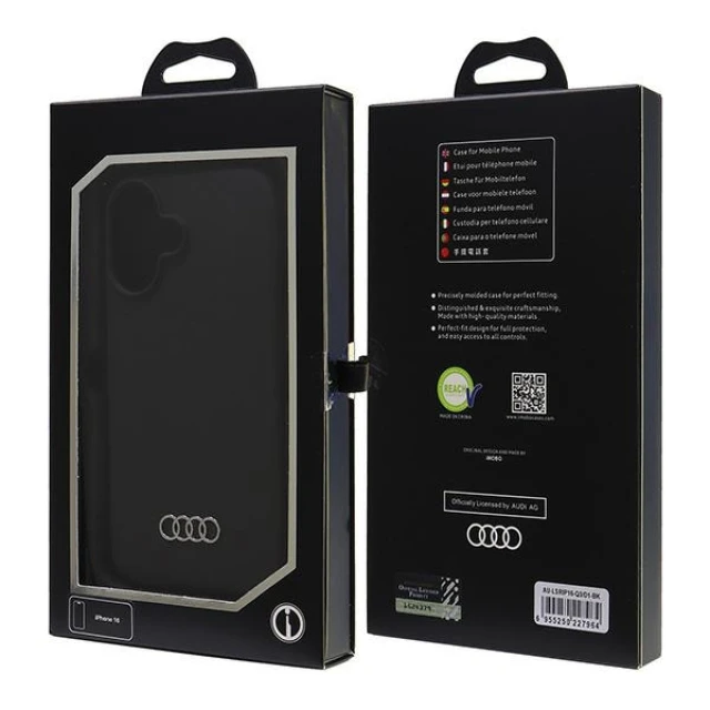 Чохол Audi Silicone Case для iPhone 16 Black (AU-LSRIP16-Q3/D1-BK)