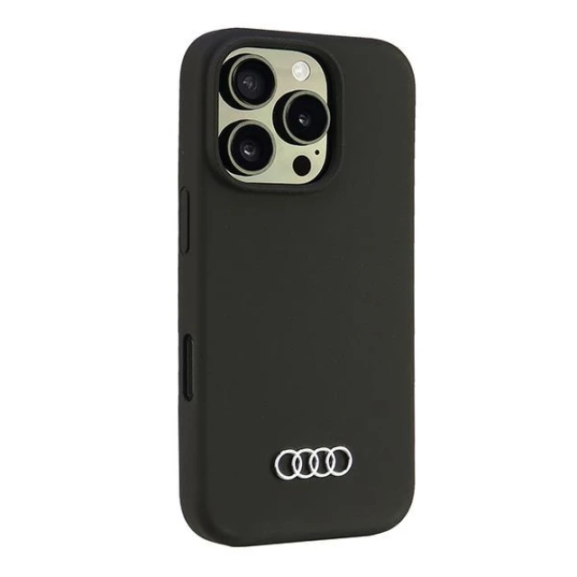 Чехол Audi Silicone Case для iPhone 16 Pro Black (AU-LSRIP16P-Q3/D1-BK)