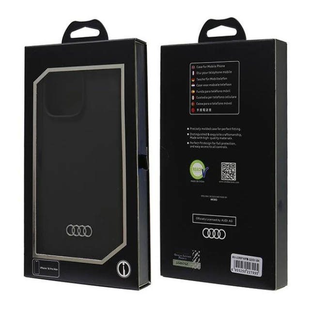 Чохол Audi Silicone Case для iPhone 16 Pro Max Black (AU-LSRIP16PM-Q3/D1-BK)