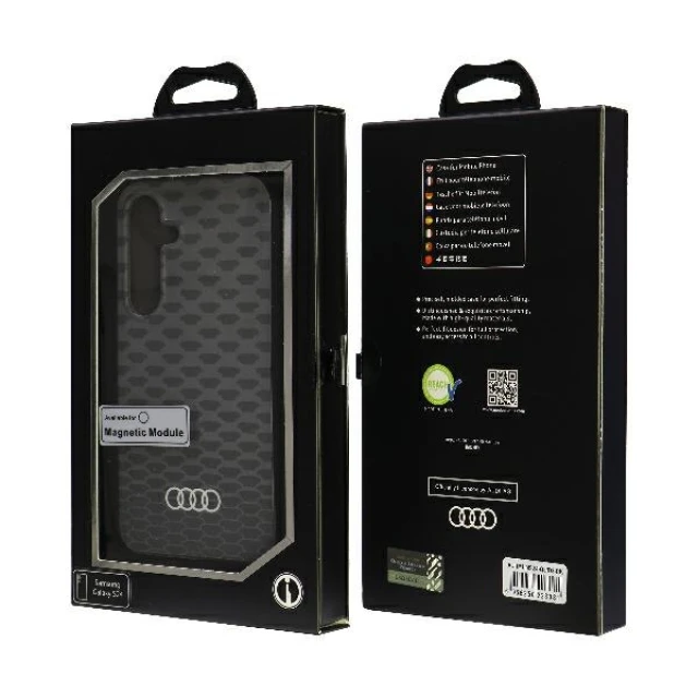 Чохол Audi IML Pattern для Samsung Galaxy S24 (S921) Black with MagSafe (AU-IMLMS24-Q5/D3-BK)