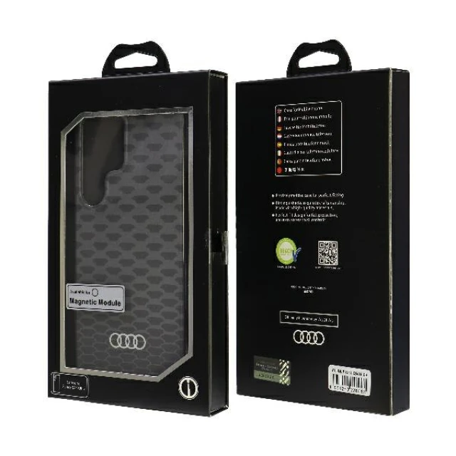 Чохол Audi IML Pattern для Samsung Galaxy S24 Ultra (S928) Black with MagSafe (AU-IMLMS24U-Q5/D3-BK)