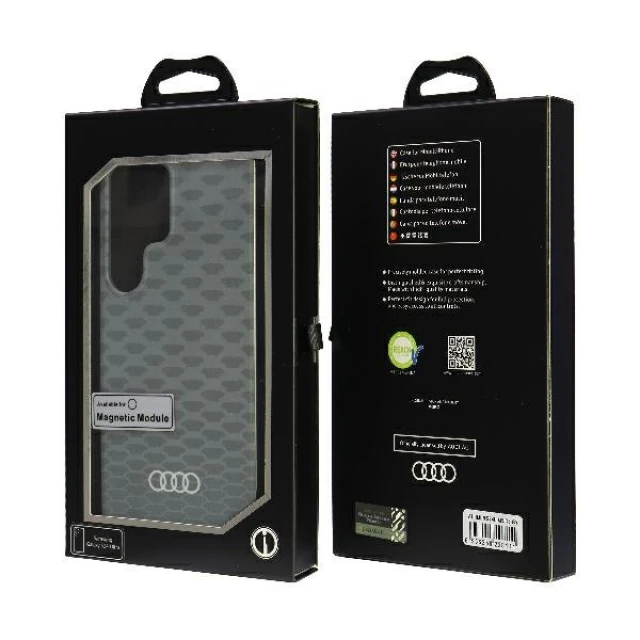 Чохол Audi IML Pattern для Samsung Galaxy S24 Ultra (S928) Grey with MagSafe (AU-IMLMS24U-Q5/D3-GY)