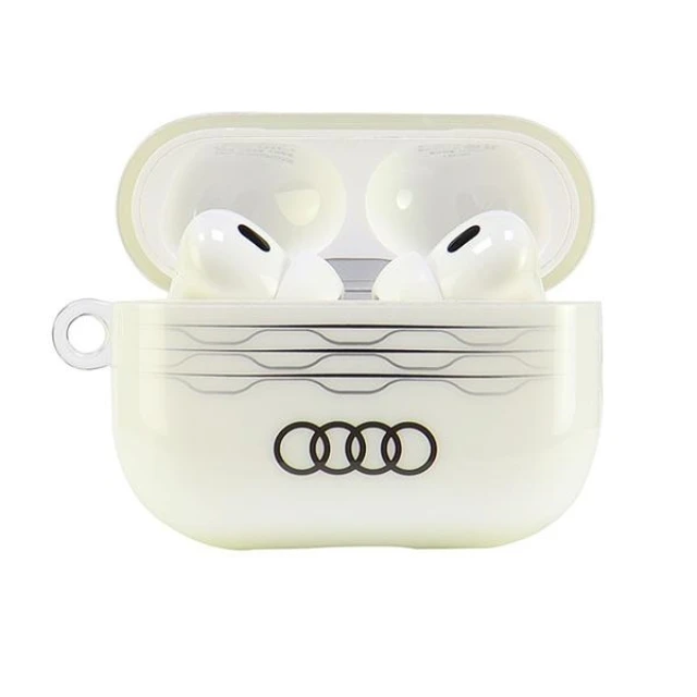 Чохол для навушників Audi IML Geometric Pattern для AirPods Pro 2 White (AU-IMLAPP2-A6/D3-WE)