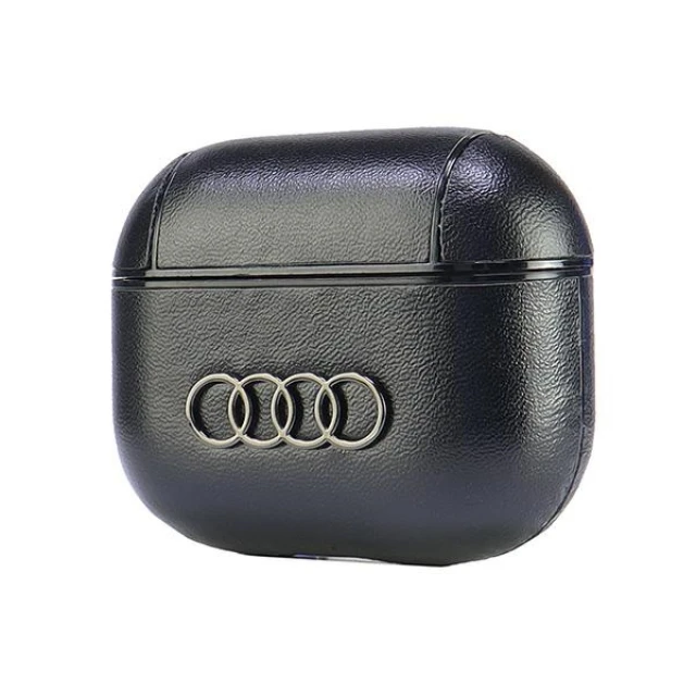 Чохол для навушників Audi Leather Big Logo для AirPods 3 Black (AU-AP3-GT/D3-BK)