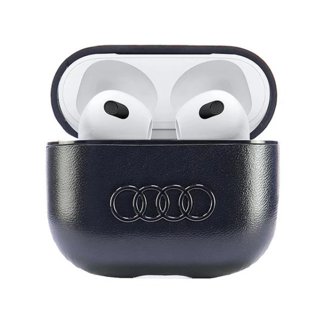 Чохол для навушників Audi Leather Big Logo для AirPods 3 Black (AU-AP3-GT/D3-BK)