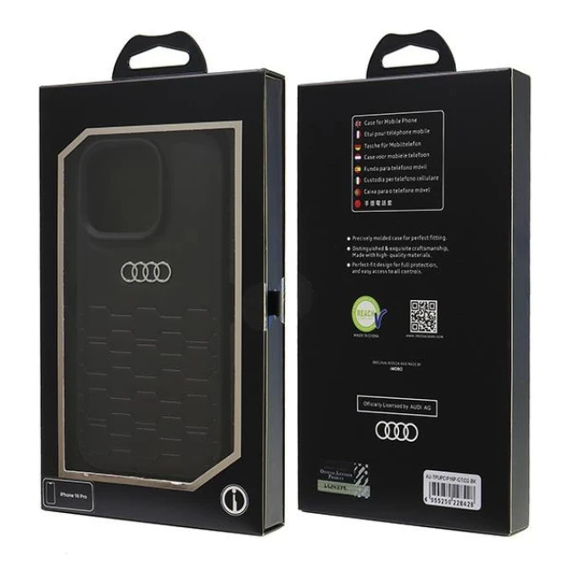Чохол Audi GT Synthetic Leather для iPhone 16 Pro Black (AU-TPUPCIP16P-GT/D2-BK)