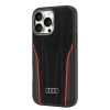 Чохол Audi Genuine Leather для iPhone 16 Pro Max Black Red with MagSafe (AU-TPUPCMIP16PM-R8/D3-RD)