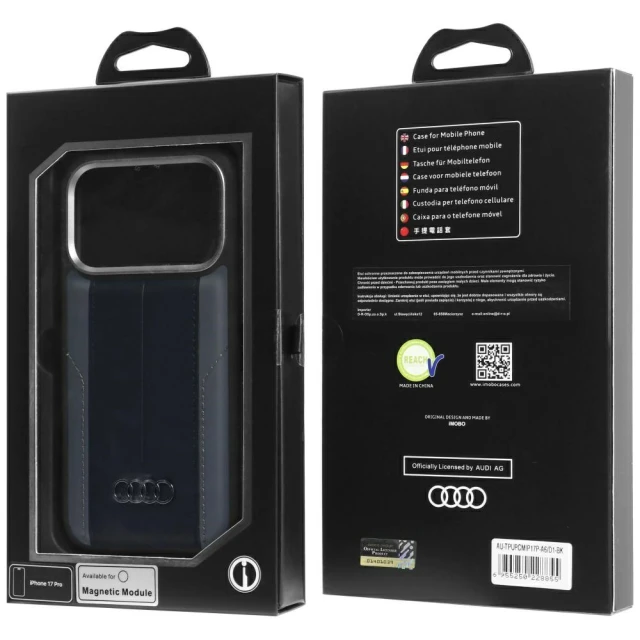 Чохол Audi A6 Synthetic Leather для iPhone 17 Pro Black with MagSafe (AU-TPUPCMIP17P-A6/D1-BK)