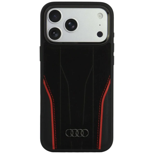 Чохол Audi R8 Genuine Leather для iPhone 18 Pro Max | 17 Pro Max Black Red (AU-TPUPCMIP18PM-R8/D3-RD)