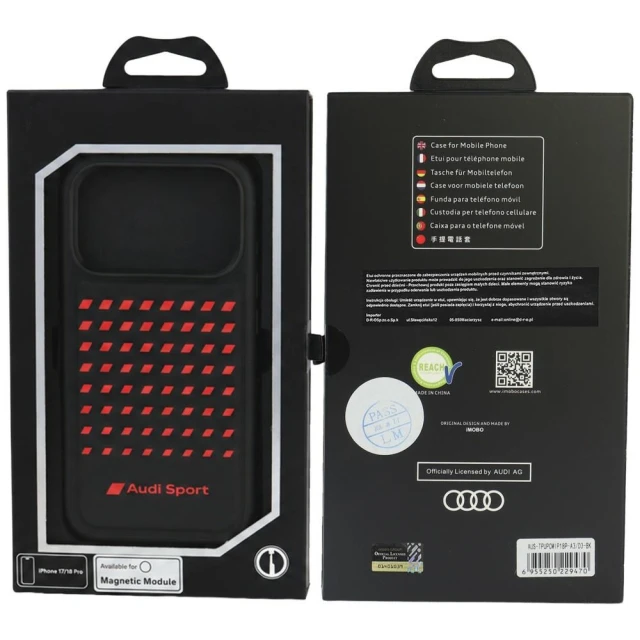 Чохол Audi Sport Synthetic Leather для iPhone 18 Pro | 17 Pro Black (AUS-TPUPCMIP18P-A3/D3-BK)