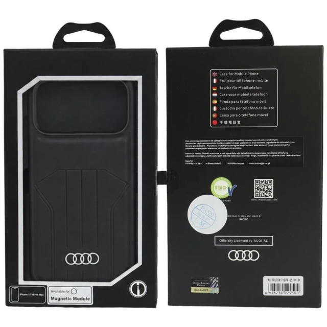 Чохол Audi Synthetic Leather Case для iPhone 18 Pro Max | 17 Pro Max Black (AU-TPUPCMIP18PM-Q5/D1-BK)