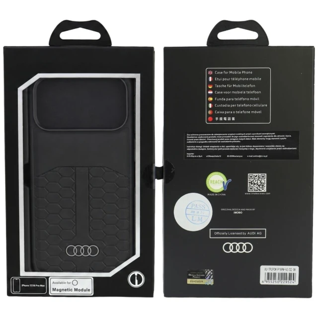 Чохол Audi Leather Case для iPhone 18 Pro Max | 17 Pro Max Black (AU-TPUPCMIP18PM-A3/D2-BK)