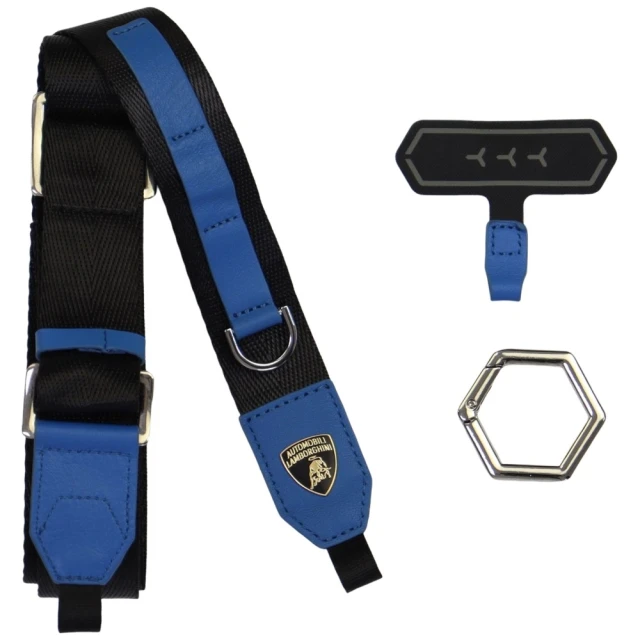 Універсальний ремінець Lamborghini D1 Crossbody Webbing Strap Blue (LB-CBLWSGL-TE/D1-BE)