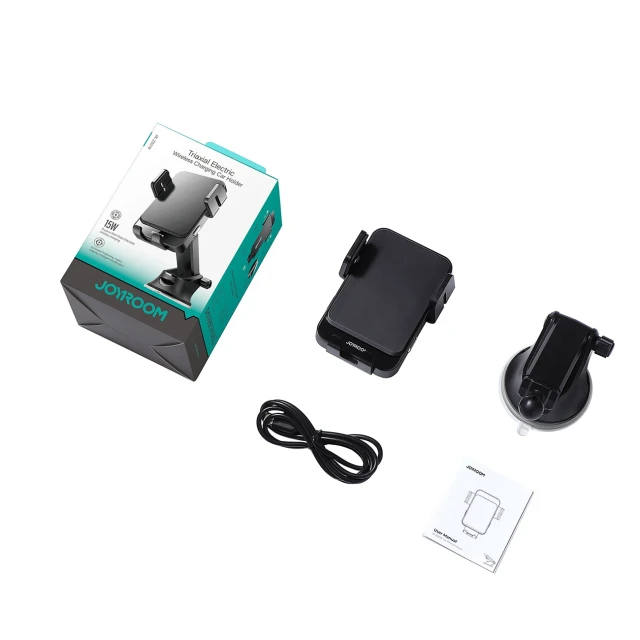 Автотримач з функцією бездротової зарядки Joyroom Electric Dashboard Mount 15W Black (JR-ZS219)