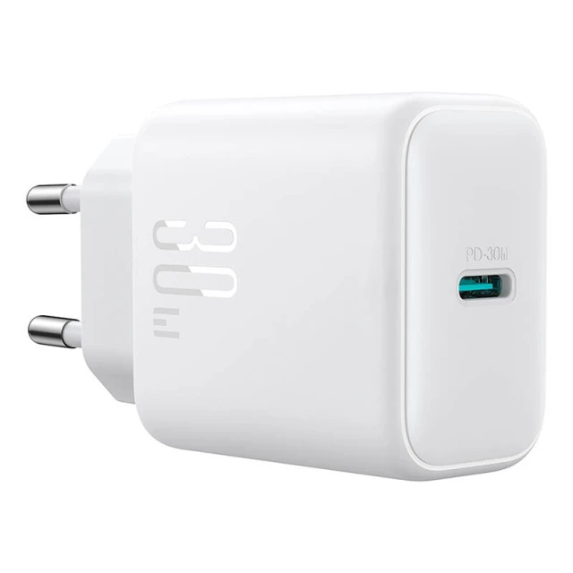 Сетевое зарядное устройство Joyroom PD/QC 30W USB-C with USB-C to USB-C Cable White (JR-TCF24)