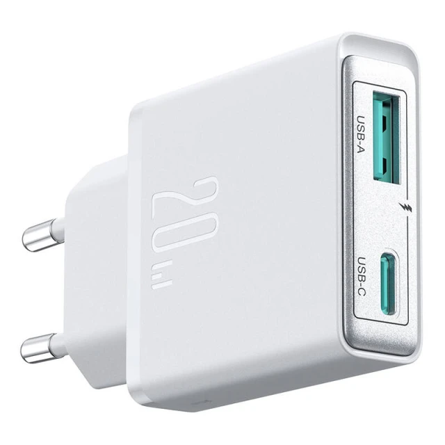 Сетевое зарядное устройство Joyroom PD/QC 20W USB-C | USB-A White (JR-TCF14)