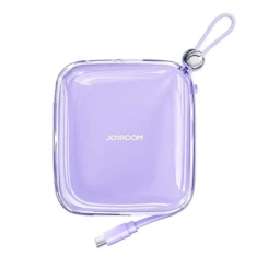 Портативное зарядное устройство Joyroom 10000mAh 12W USB-A/USB-C with Built-in USB-C Cable Purple (JR-L004P)