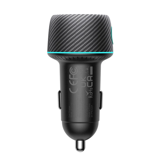 Автомобільний зарядний пристрій Joyroom Lumina LED Quick Charge USB-C/USB-A 60W Black (JR-CCN01)