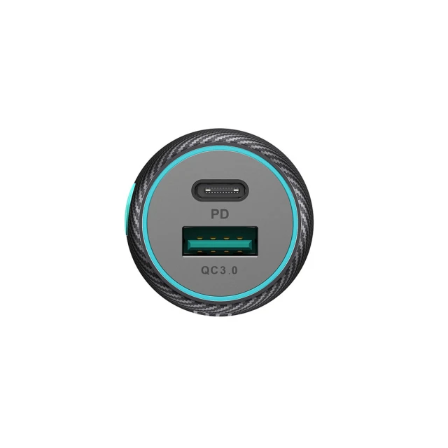 Автомобільний зарядний пристрій Joyroom Lumina LED Quick Charge USB-C/USB-A 60W Black (JR-CCN01)