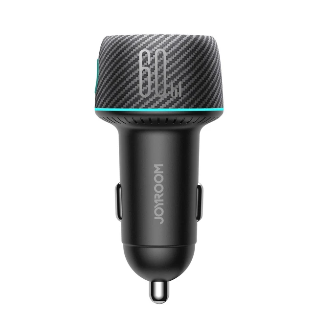 Автомобільний зарядний пристрій Joyroom Lumina LED Quick Charge USB-C/USB-A 60W Black (JR-CCN01)