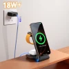 Бездротова зарядка Joyroom JR-W15 3 в 1 Black with MagSafe (6956116745004)