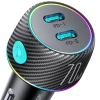 Автомобільний зарядний пристрій Joyroom Lumina LED Quick Charge 2xUSB-C 70W Black (JR-CCN02)